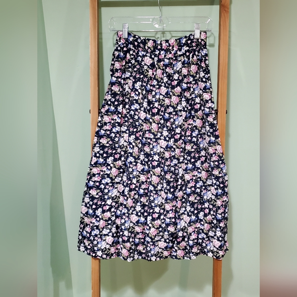 Vintage Lee David Ltd. Collection Floral Skirt Size Medium